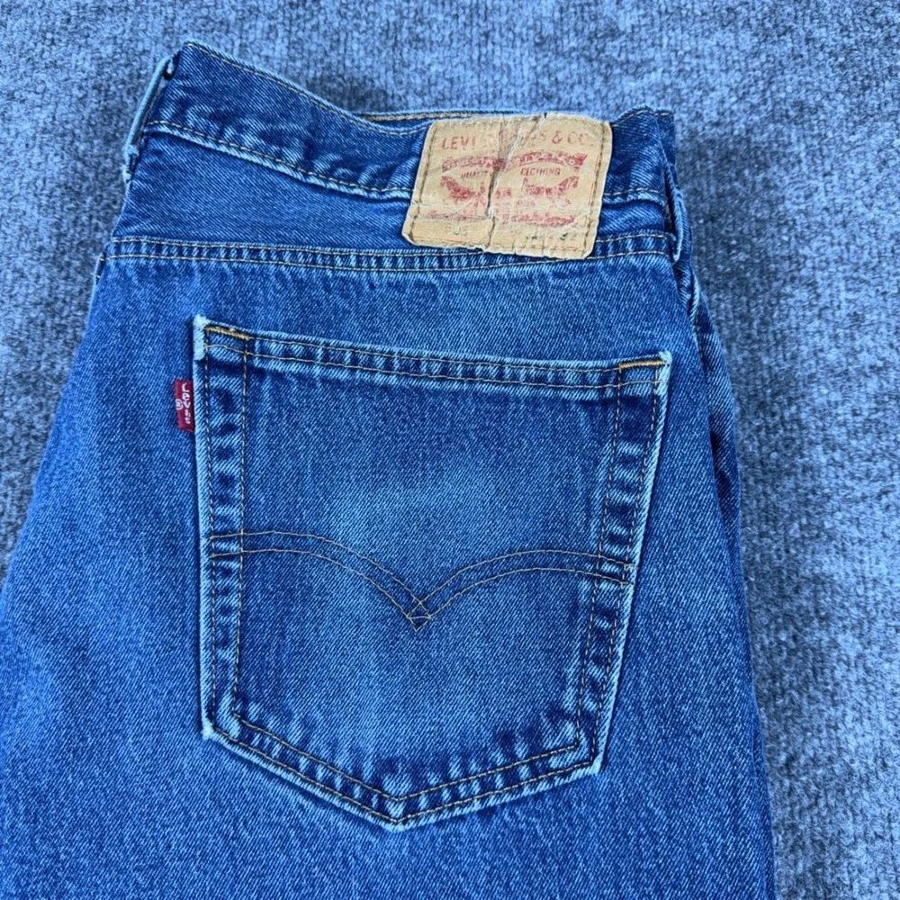 Levis 505 Regular Fit Jeans Mens 36x32 Blue Straight Leg Denim 00505-0216